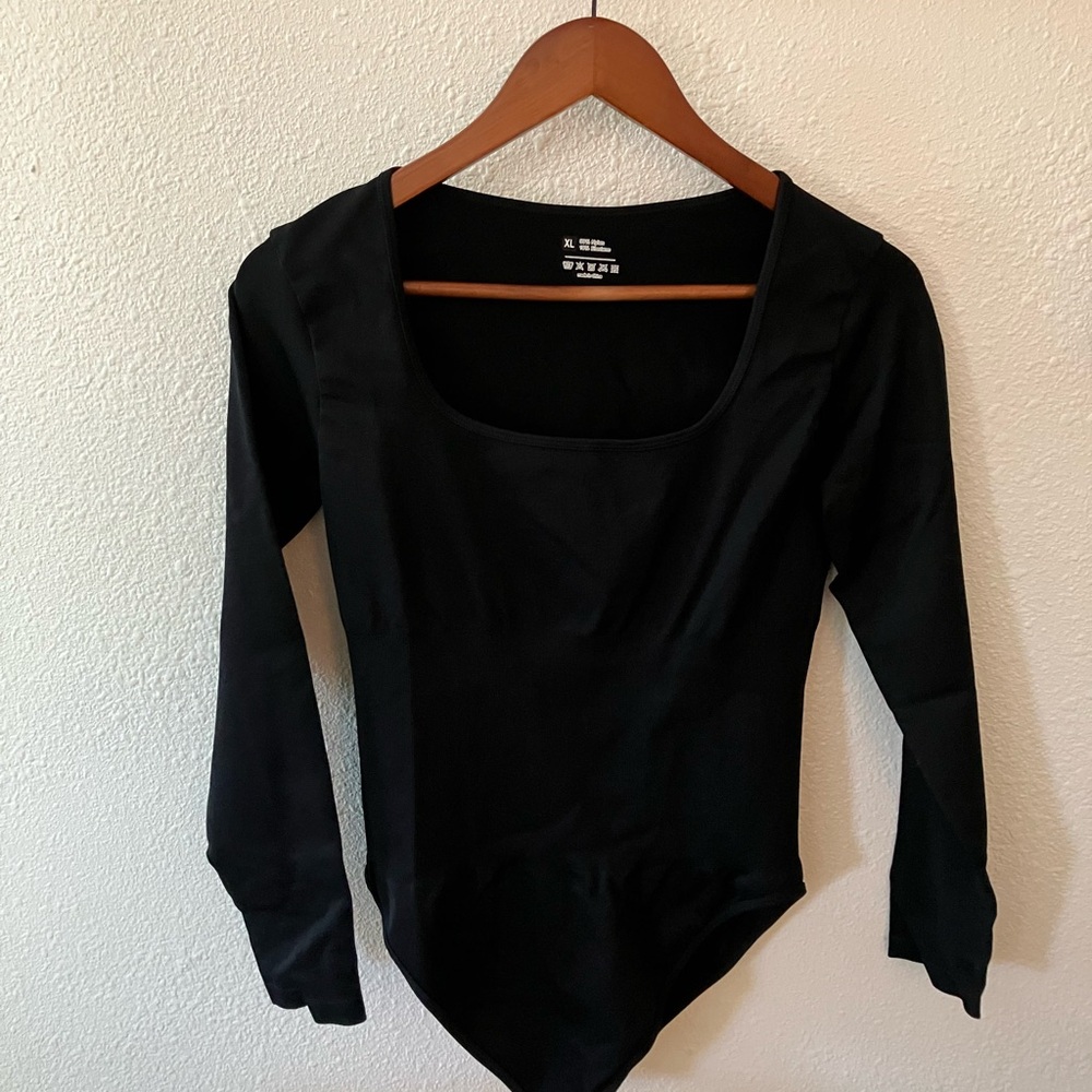 Black Long Sleeve Compression Bodysuit